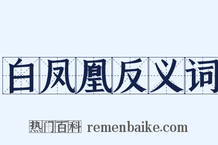 白凤凰反义词是什么意思的图片